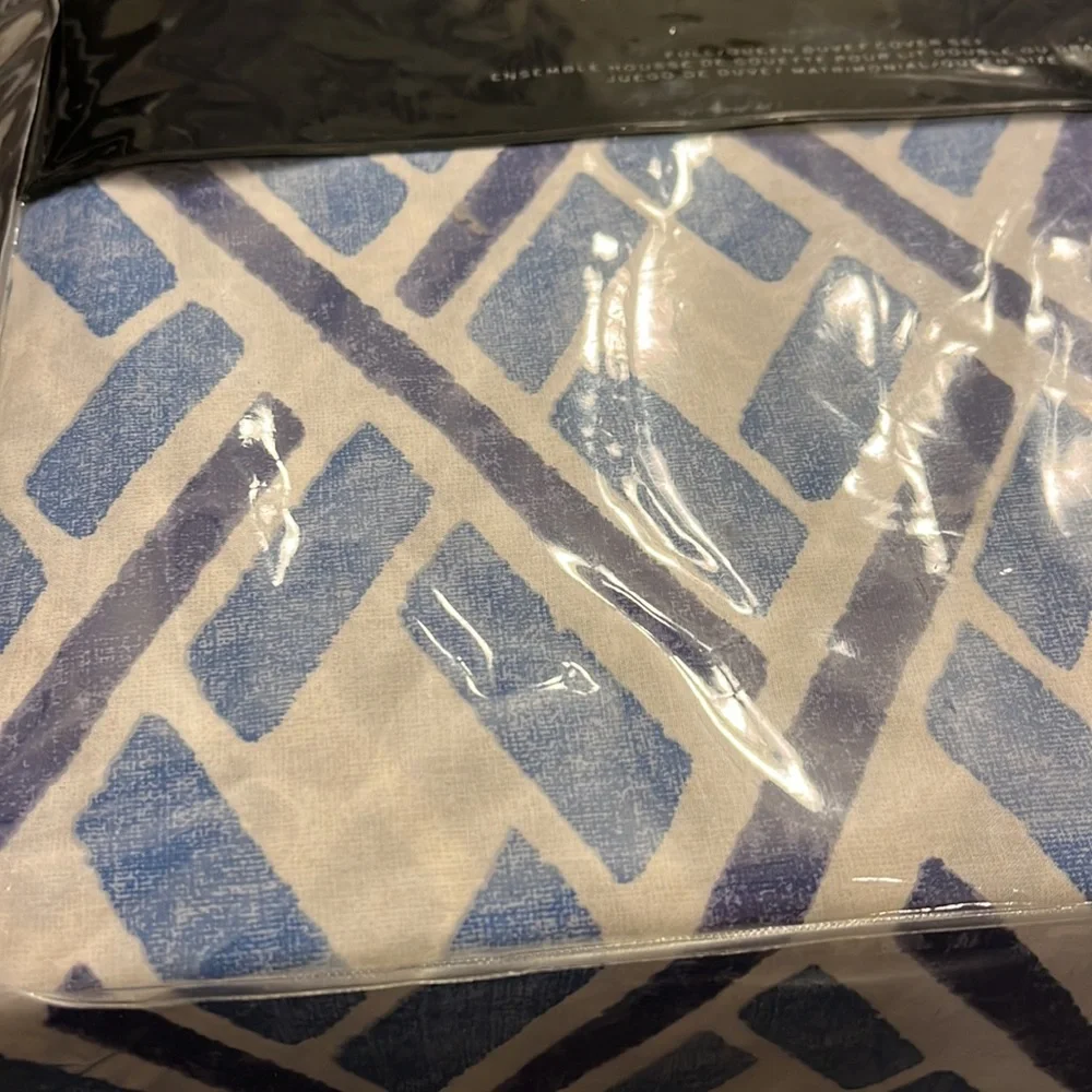 Ralph Lauren Jensen indigo Queen Duvet cover set cover and 2 pillow shams new
